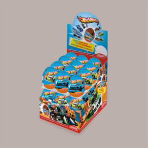 24 Pezzi Espositore Ovetto Cioccolato HOT WHEELS Sorpresa 20 g