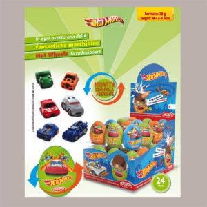 24 Pezzi Espositore Ovetto Cioccolato HOT WHEELS Sorpresa 20 g [89bae404]