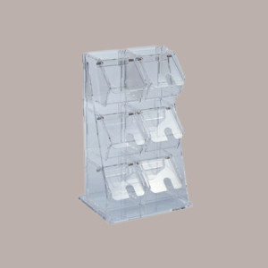 Contenitore Porta Granelle a 6 Scomparti in Plexiglass per Gelaterie 25X20H40,5 cm [b0bd730b]