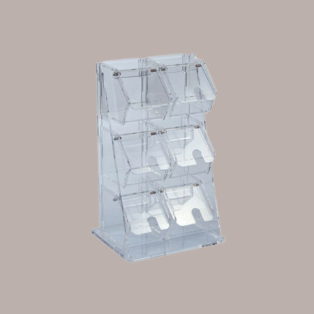 Contenitore Porta Granelle a 6 Scomparti in Plexiglass per Gelaterie 25X20H40,5 cm [b0bd730b]