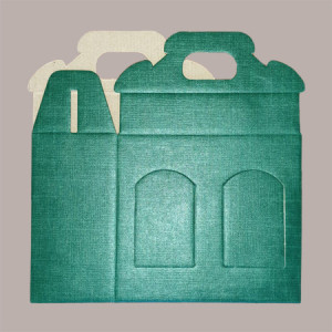 10 Pz Scatola Astuccio Porta 2 Vasetti Salse Creme in Cartoncino Seta Verde 130x60H120mm [82d0eeb8]