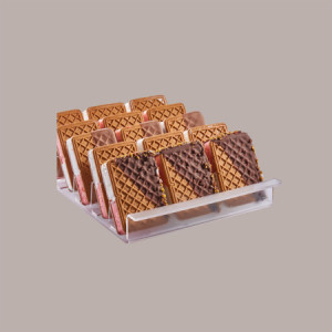 1 Pz Espositore Rettangolare in Plexiglass per Biscotti Stecco Gelato 370x235H45mm [3dd30298]