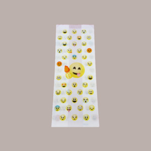 500 Pz Sacchetto Carta Politenato Antigrasso grafica Gelato Emoticon 17+10x40cm [c185ca57]