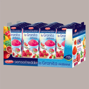 12 x 100 Ml Granita Siciliana al Gusto Fragola Senso Freddo Pronta da Gelare Dolfin (6 astucci da 2) [48d10455]