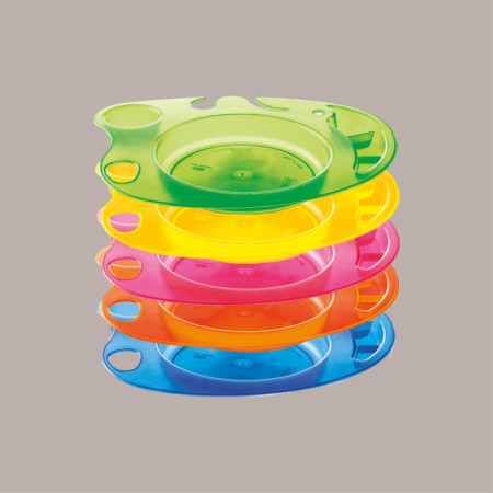 5 Pz Piatti Comparty Multicolor con scomparti per bicchieri e contorni Ideale per Eventi 32,5x27 cm [1b9a0ded]