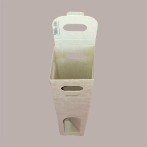 10 Pz Scatola Astuccio Porta 1 Bottiglia Vino Olio Carta Avana con Maniglia 90x90H385mm [93c2915e]