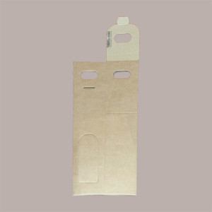 10 Pz Scatola Astuccio Porta 1 Bottiglia Vino Olio Carta Avana con Maniglia 90x90H385mm [9692d640]