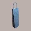 20 Borsa Busta Carta Blu per 1 Bottiglia con Manico Cordoncino 12+9x40cm [734dccbd]