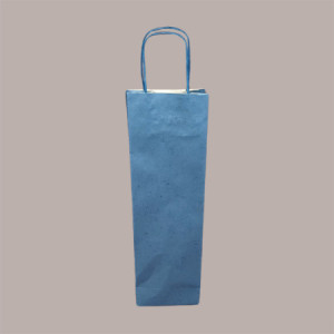 20 Borsa Busta Carta Blu per 1 Bottiglia con Manico Cordoncino 12+9x40cm [1d764eb4]