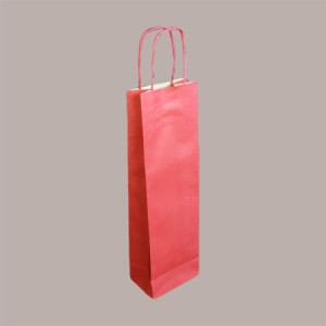 20 Borsa Busta Carta Rossa per 1 Bottiglia Manico Cordoncino 12+9x40cm [fcb3646f]