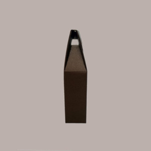 10 Pz Scatola Astuccio Porta 1 Bottiglia Olio Vino Carta Marrone Effetto Pelle con Finestra 90x90H385mm [d0220d46]