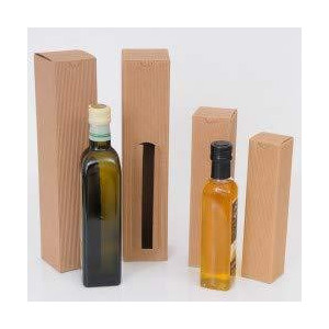 20 Pz Scatola Astuccio Porta 1 Bottiglia Olio 0,25-0,50 L in Carta Onda Avana Petit 55x55H240mm [12548102]