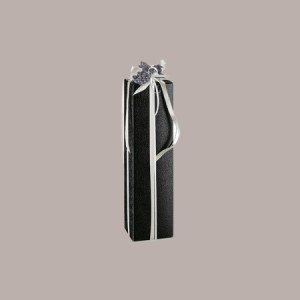 10 Pz Scatola Astuccio Porta 1 Bottiglia Olio Vino Champagne in Carta Nero Effetto Pelle 100x100H340mm [523e2cbd]