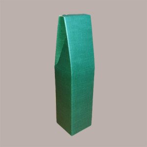 10 Pz Scatola Astuccio Porta 1 Bottiglia Olio Vino Carta Grafica Seta Verde 90x90H370mm [f2856ac5]