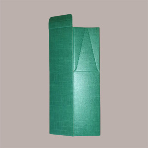 10 Pz Scatola Astuccio Porta 1 Bottiglia Olio Vino Carta Grafica Seta Verde 90x90H370mm [99eeafd2]