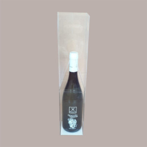 10 Pz Scatola Astuccio Porta 1 Bottiglia Olio Vino in Plastica Trasparente con Manico 90x90H430mm [a670f0f4]