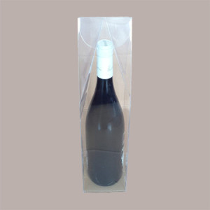 10 Pz Scatola Astuccio Porta 1 Bottiglia Olio Vino in Plastica Trasparente 90x90H370mm [f3f39de5]