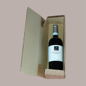 10 Pz Scatola Astuccio Porta 1 Bottiglia Olio Vino Cantinetta Stesa in Carta Avana 340x90H90mm [02ce7462]