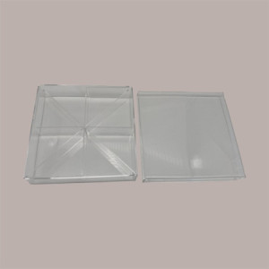 Contenitore in Plexiglass Trasparente con Coperchio a 8 Scomparti per Piccoli Alimenti 20x20 cm