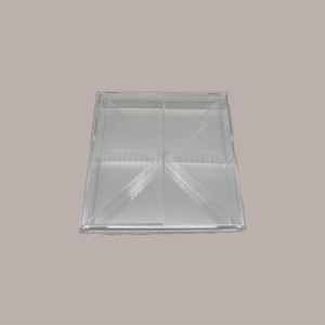 Contenitore in Plexiglass Trasparente con Coperchio a 8 Scomparti per Piccoli Alimenti 20x20 cm [4ea190e4]