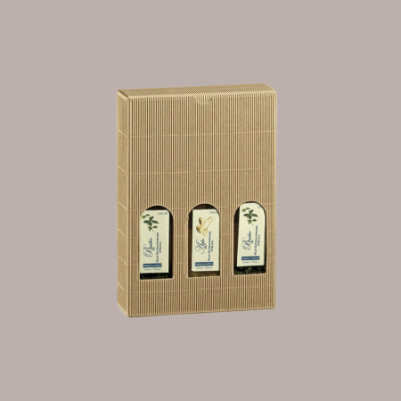 10 Pz Scatola Astuccio Porta 2 Bottiglie Olio 0,50 L Cartoncino Avana Liscio 130x65H335mm [6b786dfc]