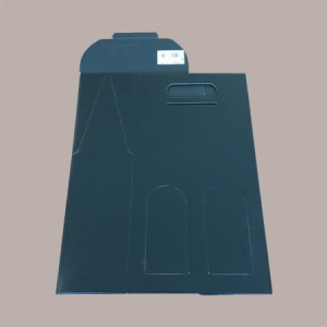 10 Pz Scatola Astuccio Porta 2 Bottiglie Champagne Cartoncino Nero Effetto Pelle 200x100H385mm [1eca23be]