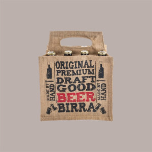 10 Pz Shopper Busta Juta Portabottiglie per Birra con Stampa 24,5+17xH23,5/31 cm [372fdf46]