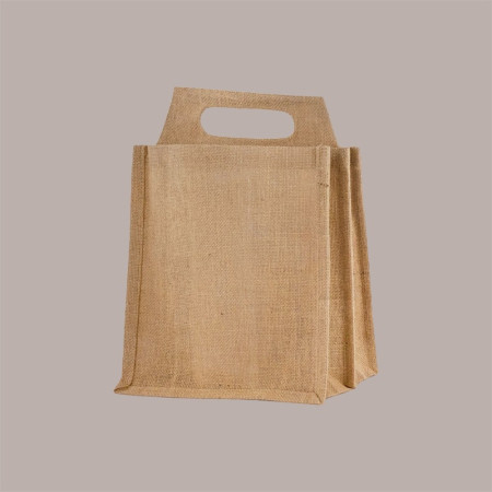 10 Pz Shopper Busta Juta Portabottiglie per Birra Naturale 24,5+17xH23,5/31 cm [69a5444a]