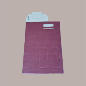 10 Pz Scatola Astuccio Porta 2 Bottiglie Champagne in Cartoncino Grafica Seta Bordeaux 200x100H385mm [1e91b19a]