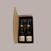 5 Pz Scatola Porta 2 Bottiglie Olio Vino Cantinetta stesa in Cartoncino Nero Grafica Stelle Oro 340x180H90mm [6b141b8f]