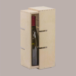 1 Pz Scatola Porta 1 Bottiglia da 0,75 Ml Cantinetta in Legno di Betulla Componibile [65aa61c3]