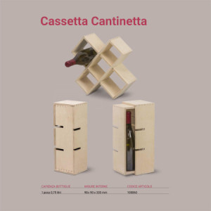 1 Pz Scatola Porta 1 Bottiglia da 0,75 Ml Cantinetta in Legno di Betulla Componibile [802cb8b1]