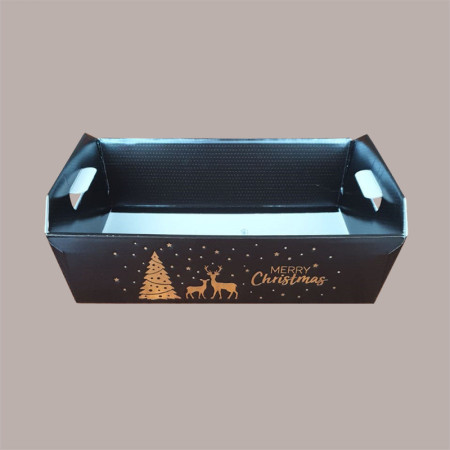 10 Pz Cesto per Confezioni Regalo Natalizie in Cartoncino Marrone grafica Magical Winter Rettangolare Grande 400x300H [39d24572]