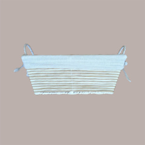 1 Pz Cesto per Confezioni Regalo Natalizie in Carta Grigio Beige con Fodera cotone Rettangolare Piccolo 300x200H120mm [6484f468]