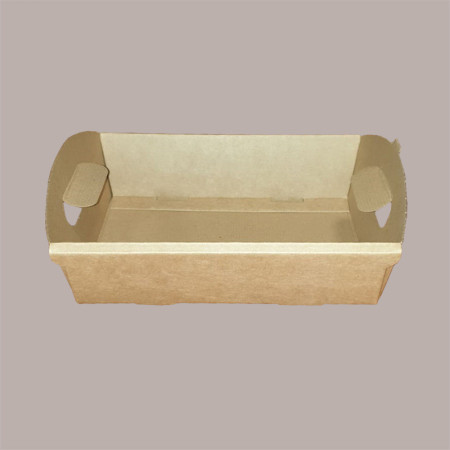 10 Pz Cesto per Confezioni Regalo Natalizie in Cartoncino Avana Liscio Piccolo Mini Rettangolare 220x155H60mm [c67284e2]