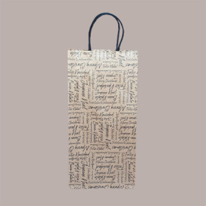 20 Pz Shopper Borsa Porta 2 Bottiglie con Manico Cordino avana grafica Natale Words 190x90H380mm