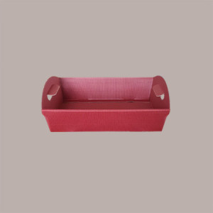 10 Pz Cesto per Confezioni Regalo Natalizie in Cartoncino Bordeaux Ondulato Rettangolare Piccolo 320x220H85mm