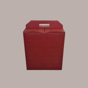 10 Pz Scatola Porta Panettone Bottiglia Valigetta Gigante Cartoncino grafica Seta Bordeaux 330x250H350mm