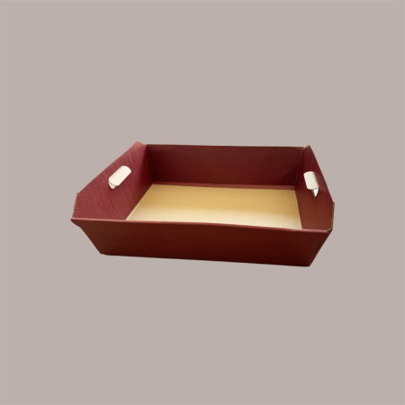 5 Pz Cesto per Confezione Regalo in Cartoncino Seta Bordeaux Rettangolare Gigante 520x410H135mm [1e2d58f4]