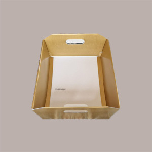 5 Pz Cesto per Confezione Regalo  in Cartoncino Seta Oro Rettangolare Gigante 520x410H135mm [d7ed7e56]