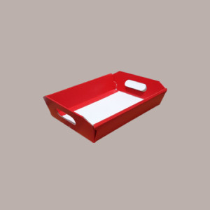 10 Pz Cesto per Confezioni Regalo Natalizie in Cartoncino Rosso grafica effetto pelle Rettangolare Piccolo 310x220H90 [a9124a24]