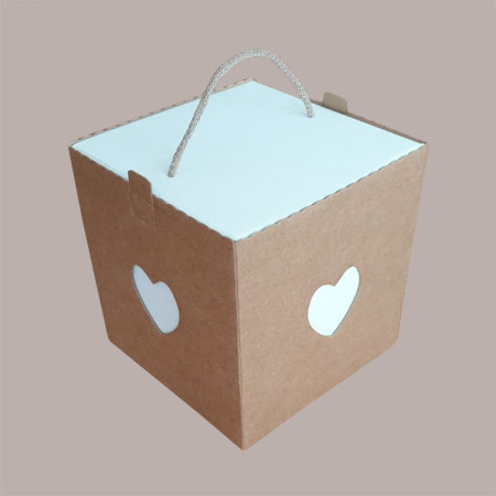 5 Pz Scatola per Confezione Regalo Porta Panettone Basso da 1 Kg in Cartoncino Avana grafica Cuore 245x245H180mm [ccea6e1b]