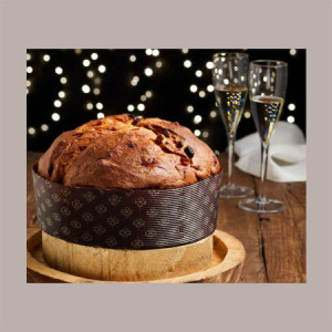 5 Pz Scatola per Confezione Regalo Porta Panettone Basso da 1 Kg in Cartoncino Avana grafica Cuore 245x245H180mm [109c6a08]