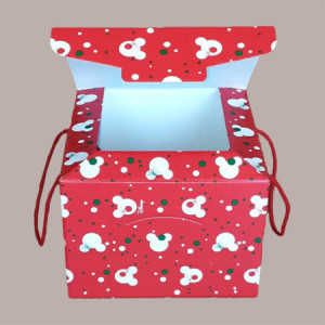 5 Pz Scatola per Confezione Regalo Porta Panettone Basso da 1 Kg in Cartoncino Rosso Grafica Topolino 245x245H180mm [4e2bd018]