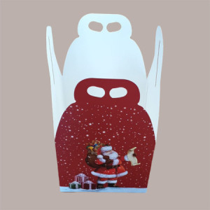 10 Pz Scatola per Confezione Regalo Porta Panettone Alto da 1 Kg in Cartoncino Rosso grafica Babbo Natale 200x200H180 [2edca419]