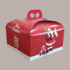 10 Pz Scatola per Confezione Regalo Porta Panettone Basso da 1 Kg in Cartoncino Rosso Grafica Babbo Natale 245x245H13 [cc42080c]