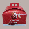 10 Pz Scatola per Confezione Regalo Porta Panettone Basso da 1 Kg in Cartoncino Rosso Grafica Babbo Natale 245x245H13 [15644b01]