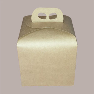 10 Pz Scatola per Confezione Regalo Porta Panettone Alto da 1 Kg in Cartoncino Avana 200x200H180mm