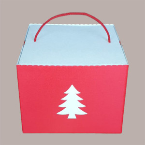 5 Pz Scatola per Confezione Regalo Porta Panettone Bassoda 1 Kg in Cartoncino Rosso grafica Albero 245x245H180mm [0c9adc7a]