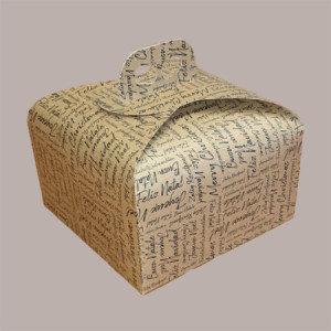 10 Pz Scatola per Confezione Regalo Porta Panettone Basso da 1 Kg in Cartoncino Avana grafica Natale Words 245x245H13 [c351ce37]